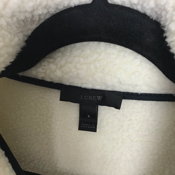 J Crew Ivory Crop Half Zip Polartec Fleece Pullover Sweater - Picture 8 of 10